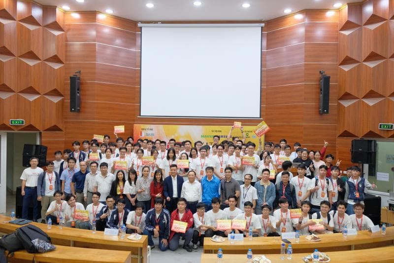 Finalists at the SoICT Hackathon 2023 closing event, shared in Duy’s LinkedIn award gallery